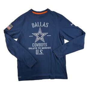 Dallas Cowboys Shirt Mens M NFL Salute to Service Dri Fit Nike Long Sleeve T
